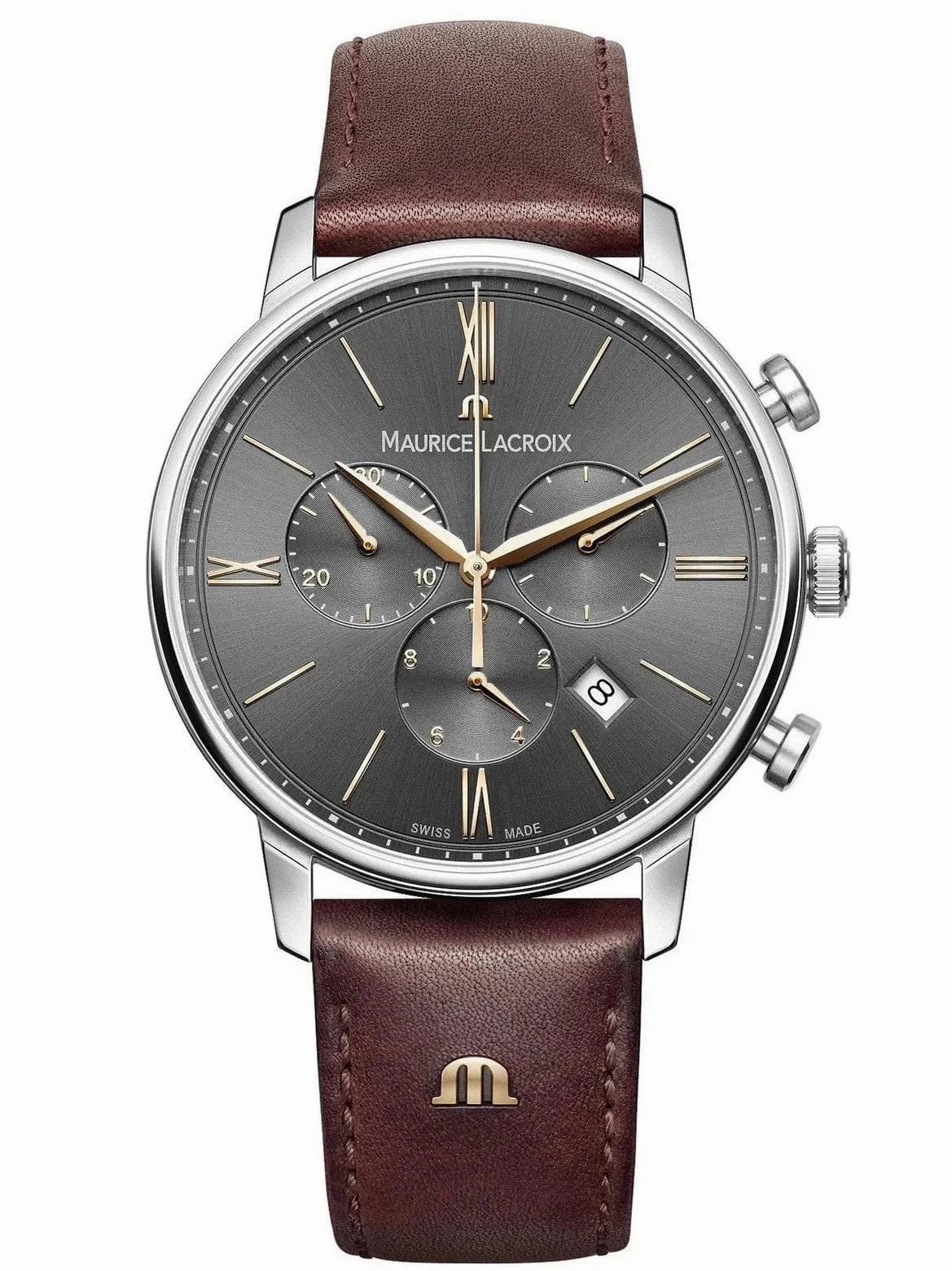 Maurice Lacroix ELIROS Chronograph Watch 40mm Brown Strap