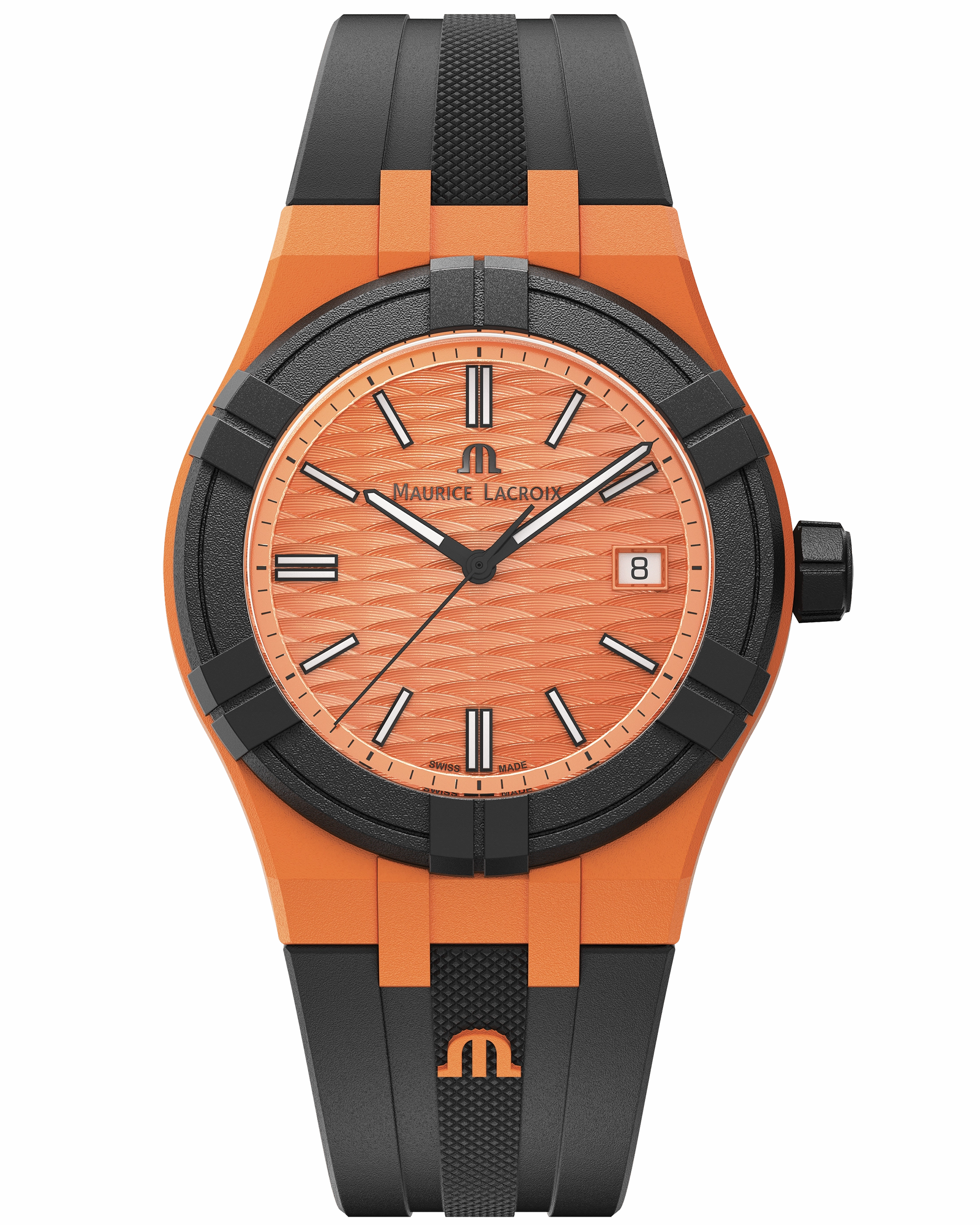 Maurice Lacroix Swiss-made AIKON #Tide Date 40mm Authentic Watch Orange