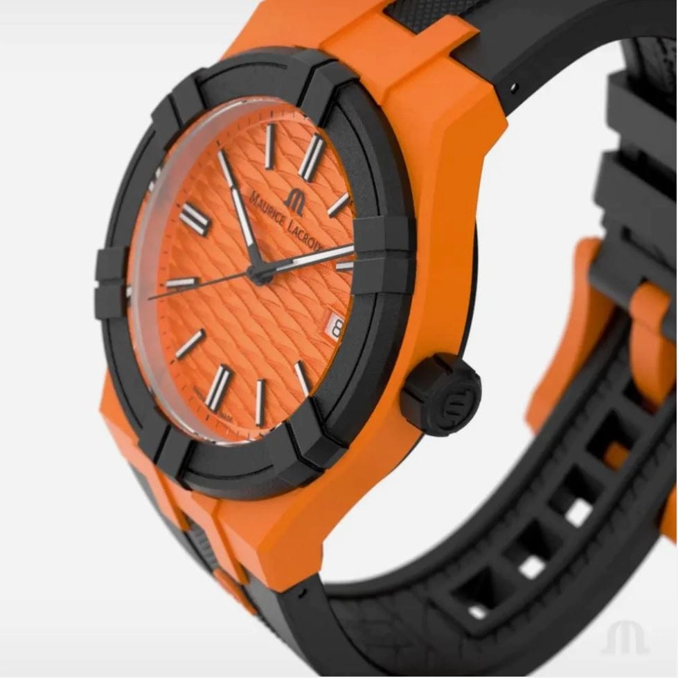 Maurice Lacroix Swiss-made AIKON #Tide Date 40mm Authentic Watch Orange