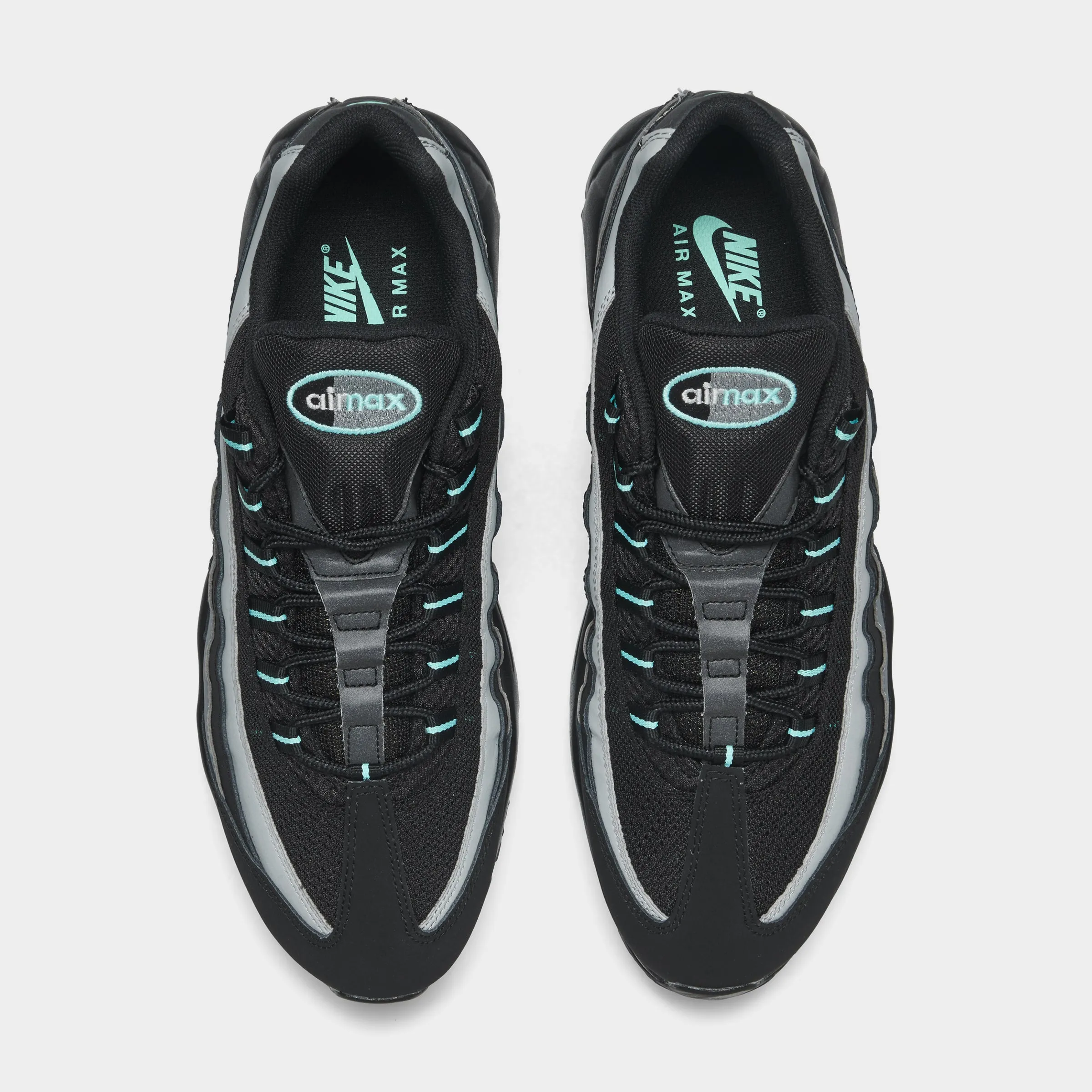 Mens Nike Nike Air Max 95 Black / Aurora Green - Cool Grey