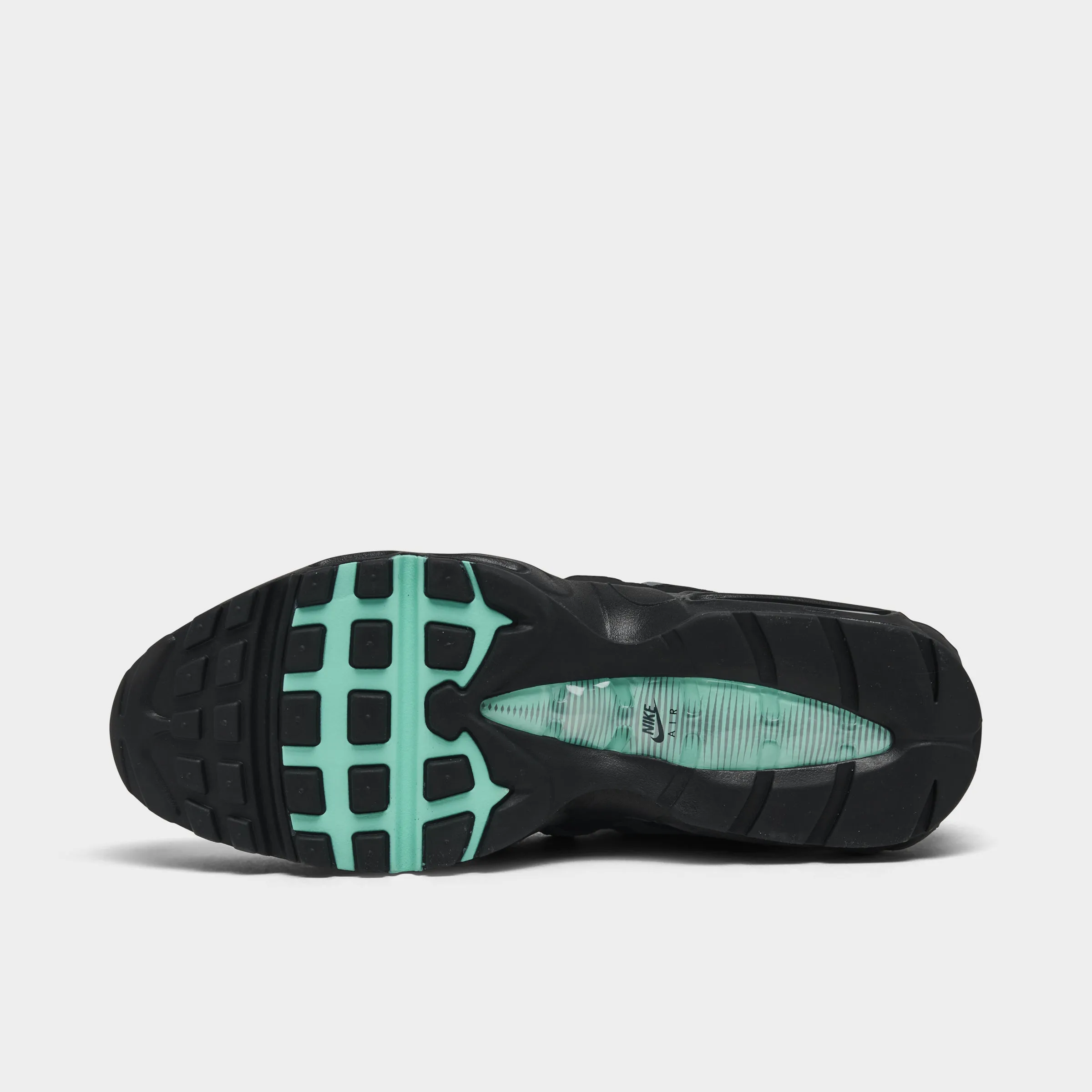 Mens Nike Nike Air Max 95 Black / Aurora Green - Cool Grey
