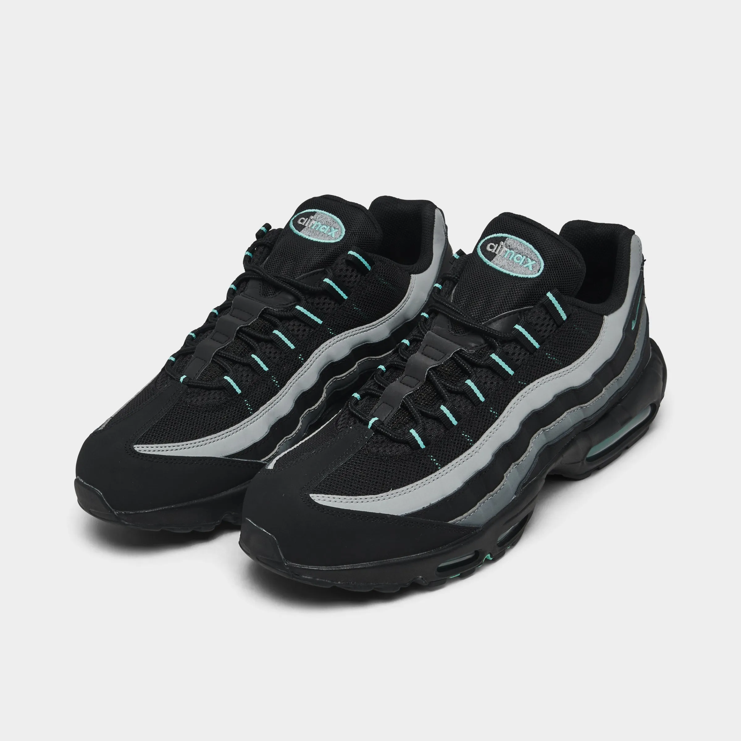 Mens Nike Nike Air Max 95 Black / Aurora Green - Cool Grey