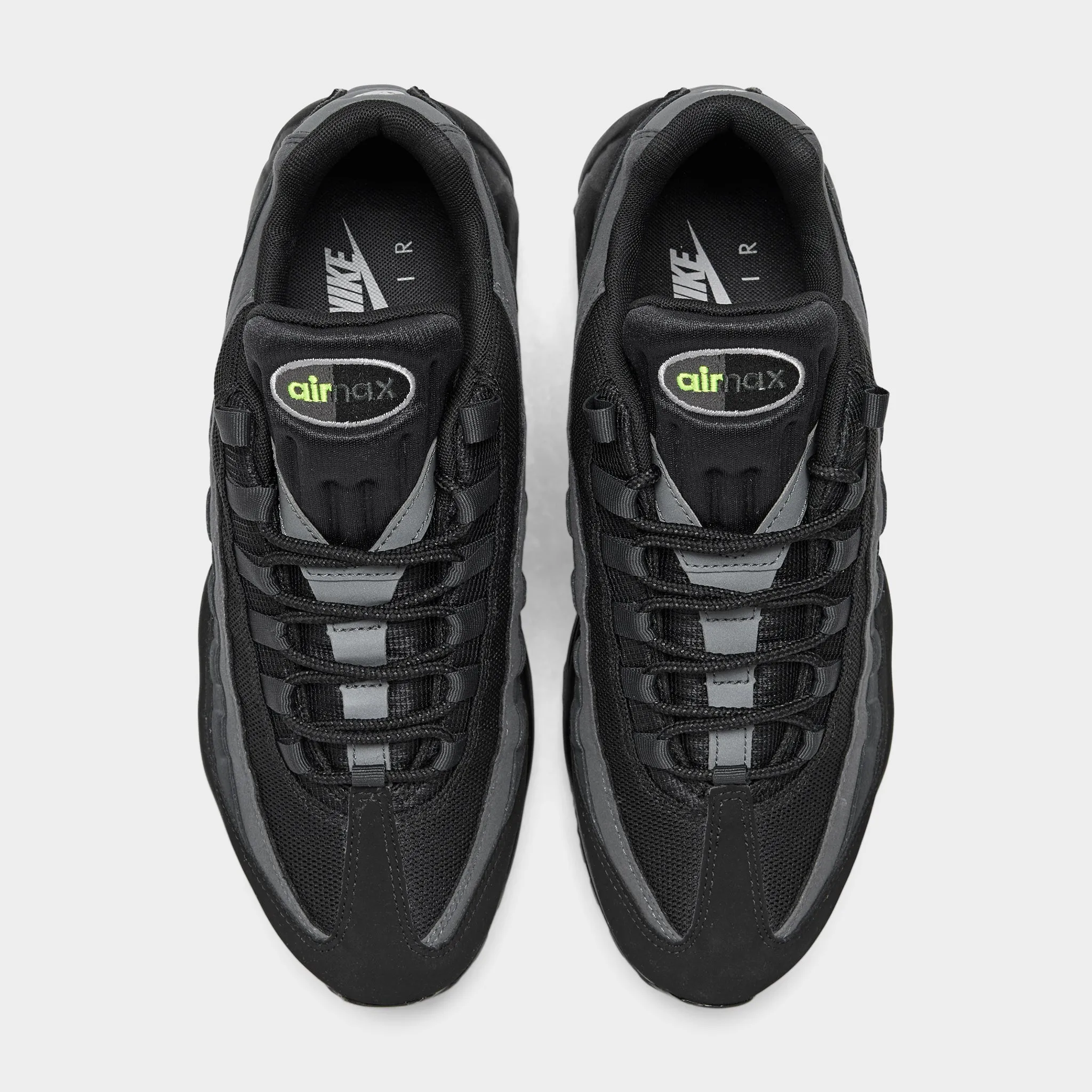 Mens Nike Nike Air Max 95 Black / Light Smoke Grey - Volt