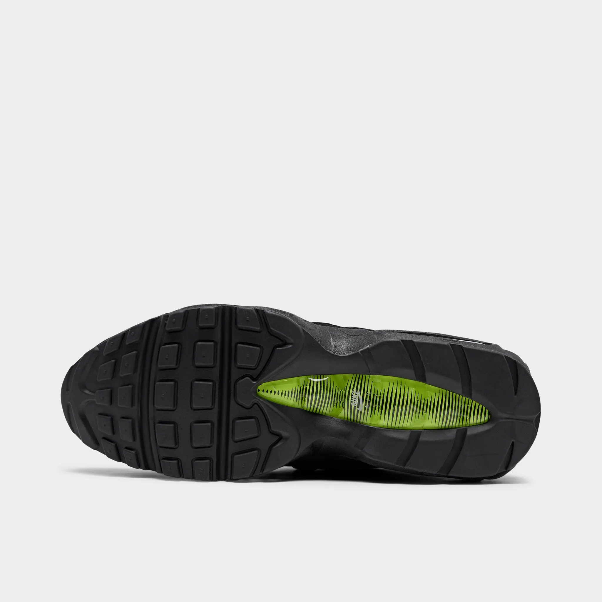 Mens Nike Nike Air Max 95 Black / Light Smoke Grey - Volt