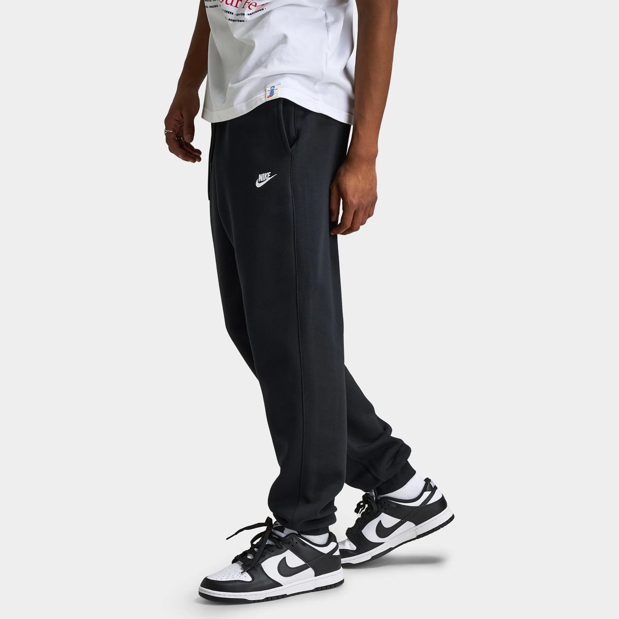 Mens Nike Nike Club Joggers Black / Black - White