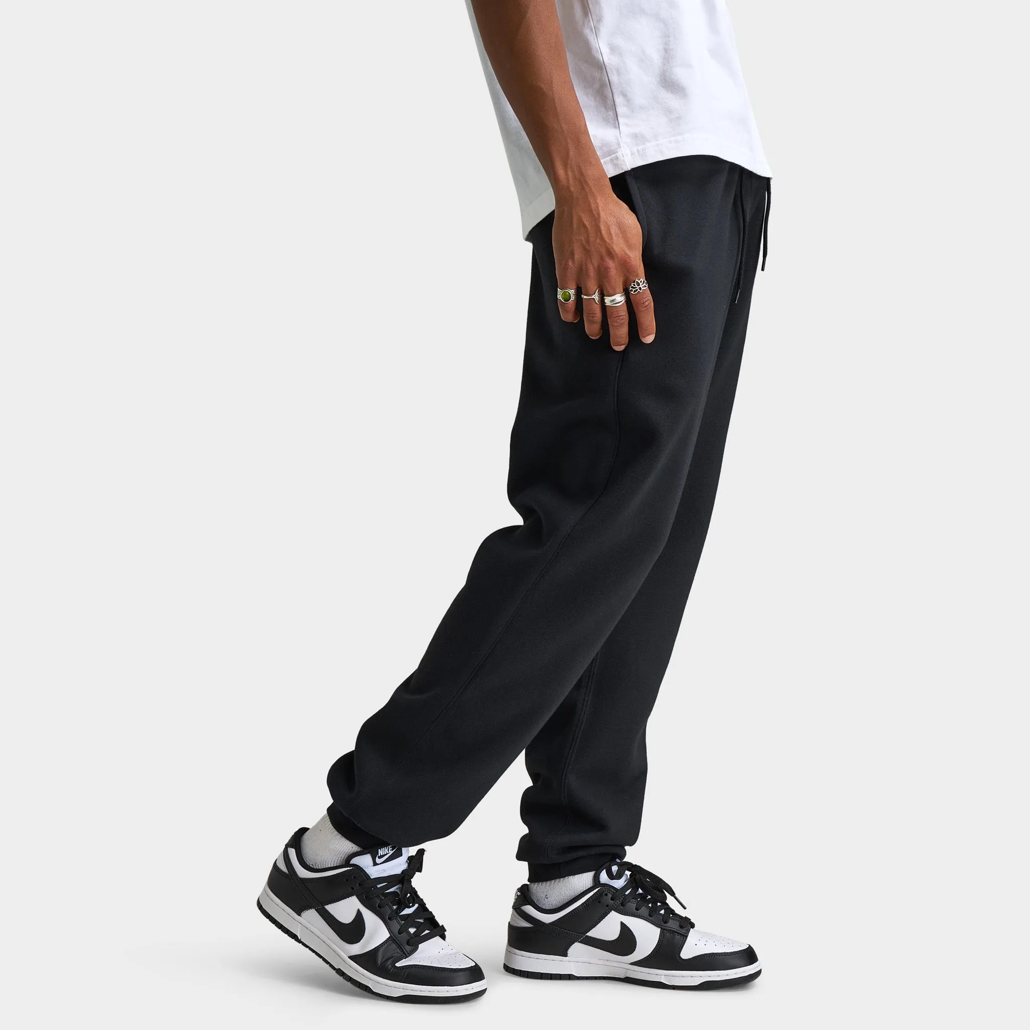 Mens Nike Nike Club Joggers Black / Black - White