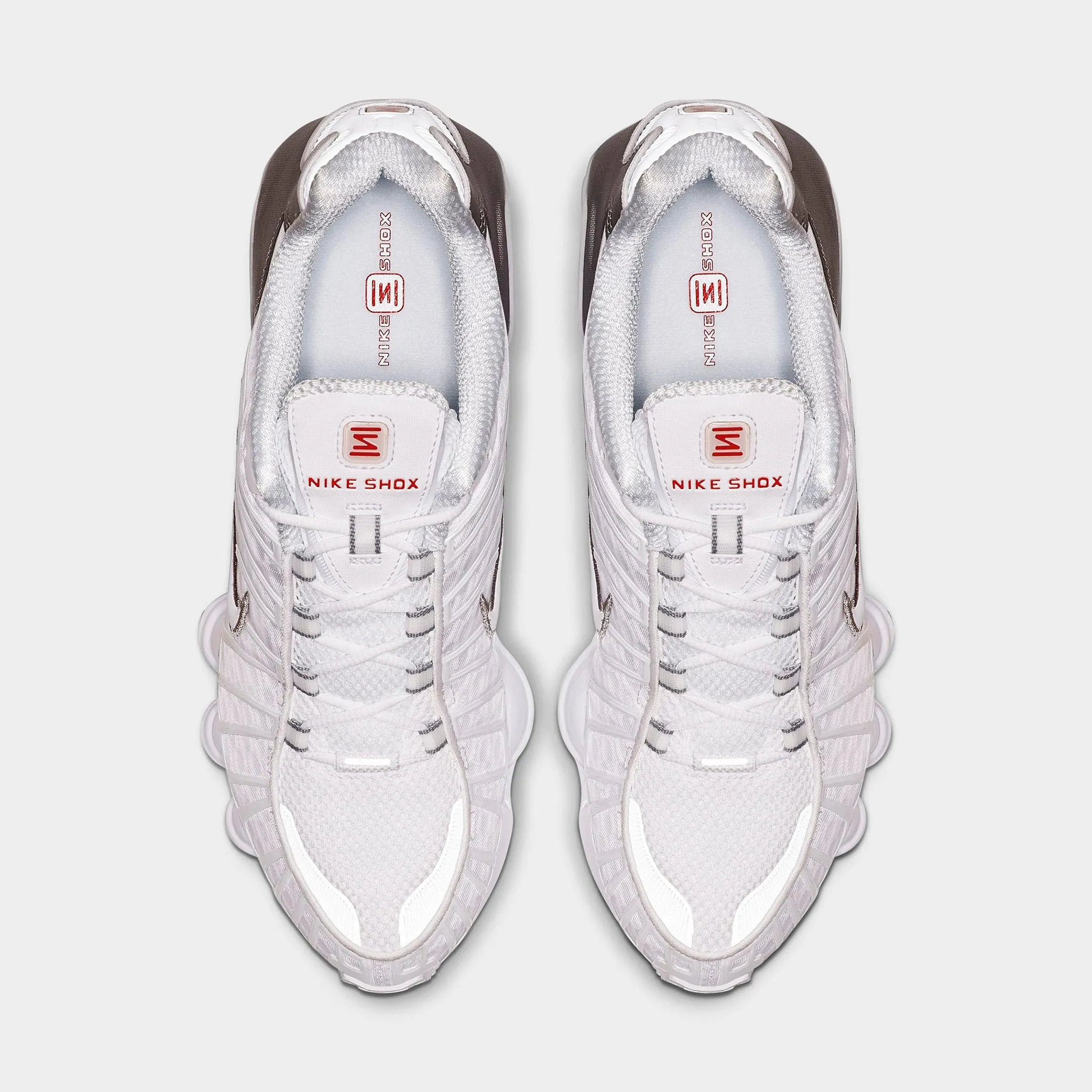 Mens Nike Nike Shox TL White / White - Metallic Silver