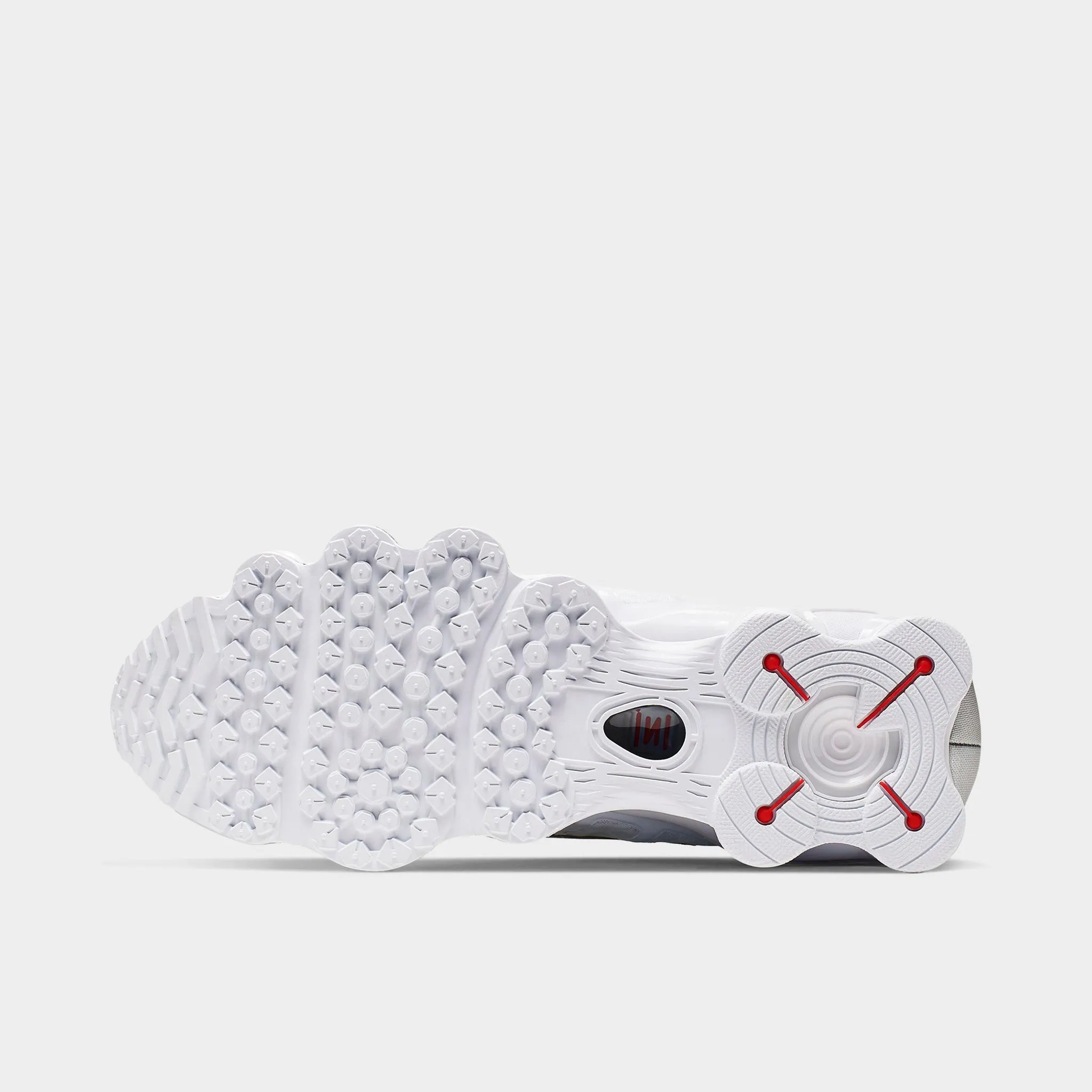 Mens Nike Nike Shox TL White / White - Metallic Silver