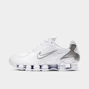 Mens Nike Nike Shox TL White / White - Metallic Silver