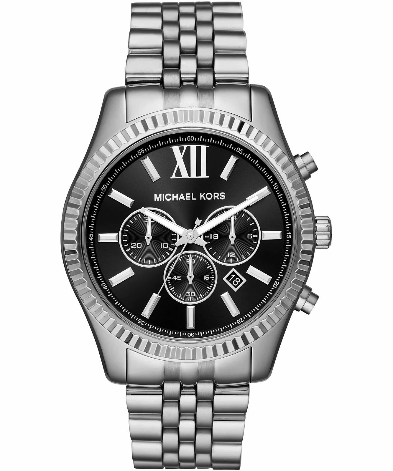 Michael Kors Lexington Chronograph Gents Black Dia Stainless Steel Watch
