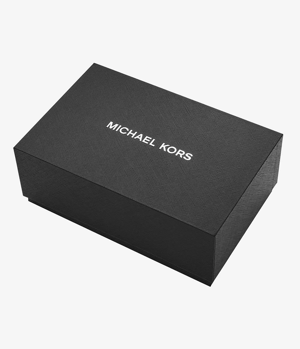 Michael Kors Slim Runway Chronograph Gents Gold-Tone Stainless Steel Watch and Slim Card Case Set