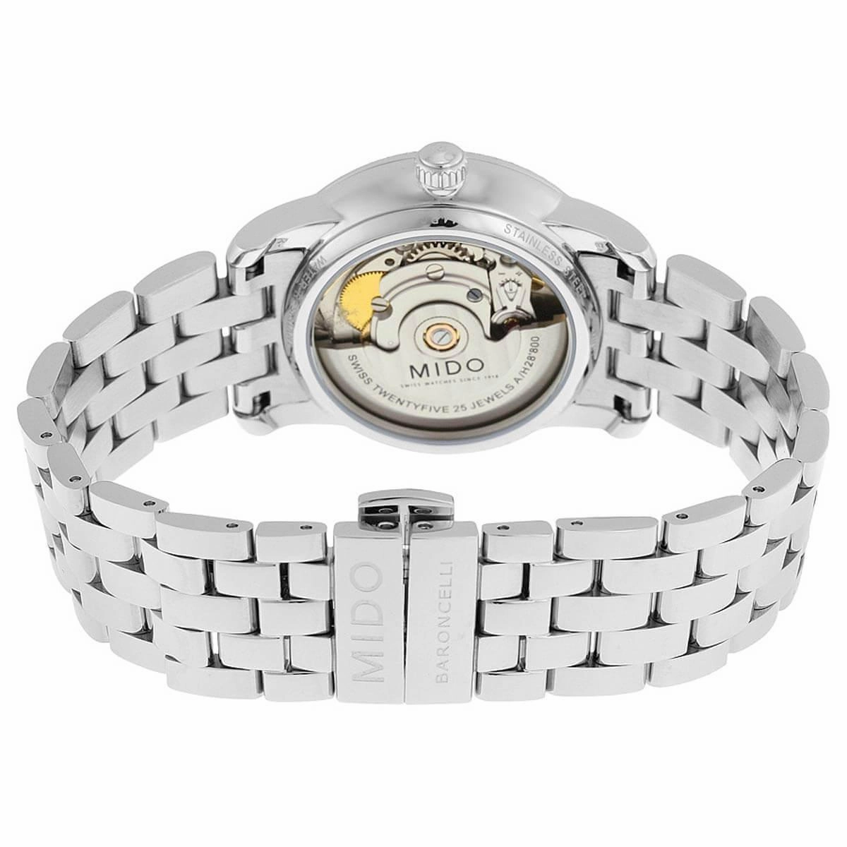 Mido Women's Diamond Watch - Baroncelli II Stainless Steel Bracelet | M0072076103600