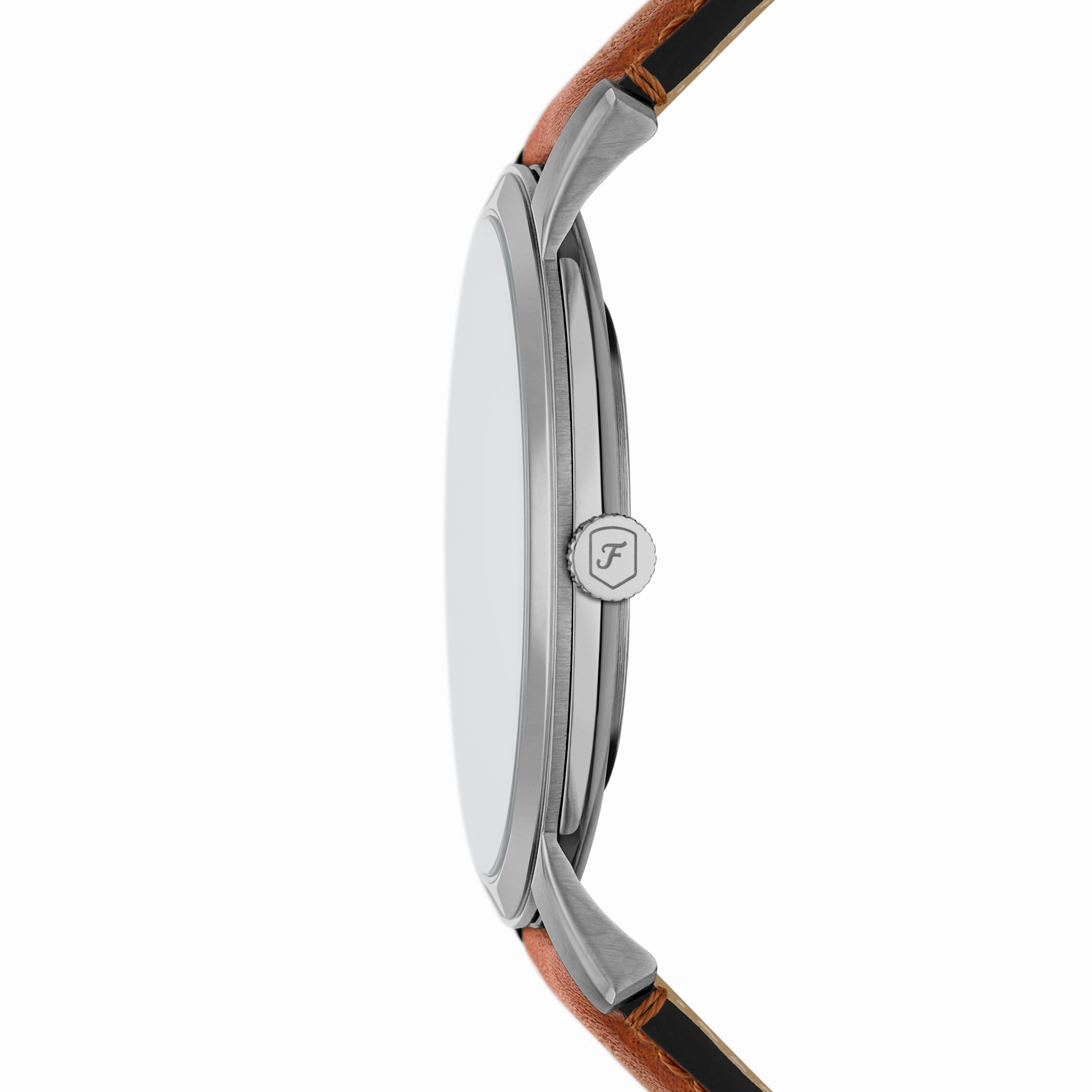 Minimalist Three-Hand Brown Leather Watch