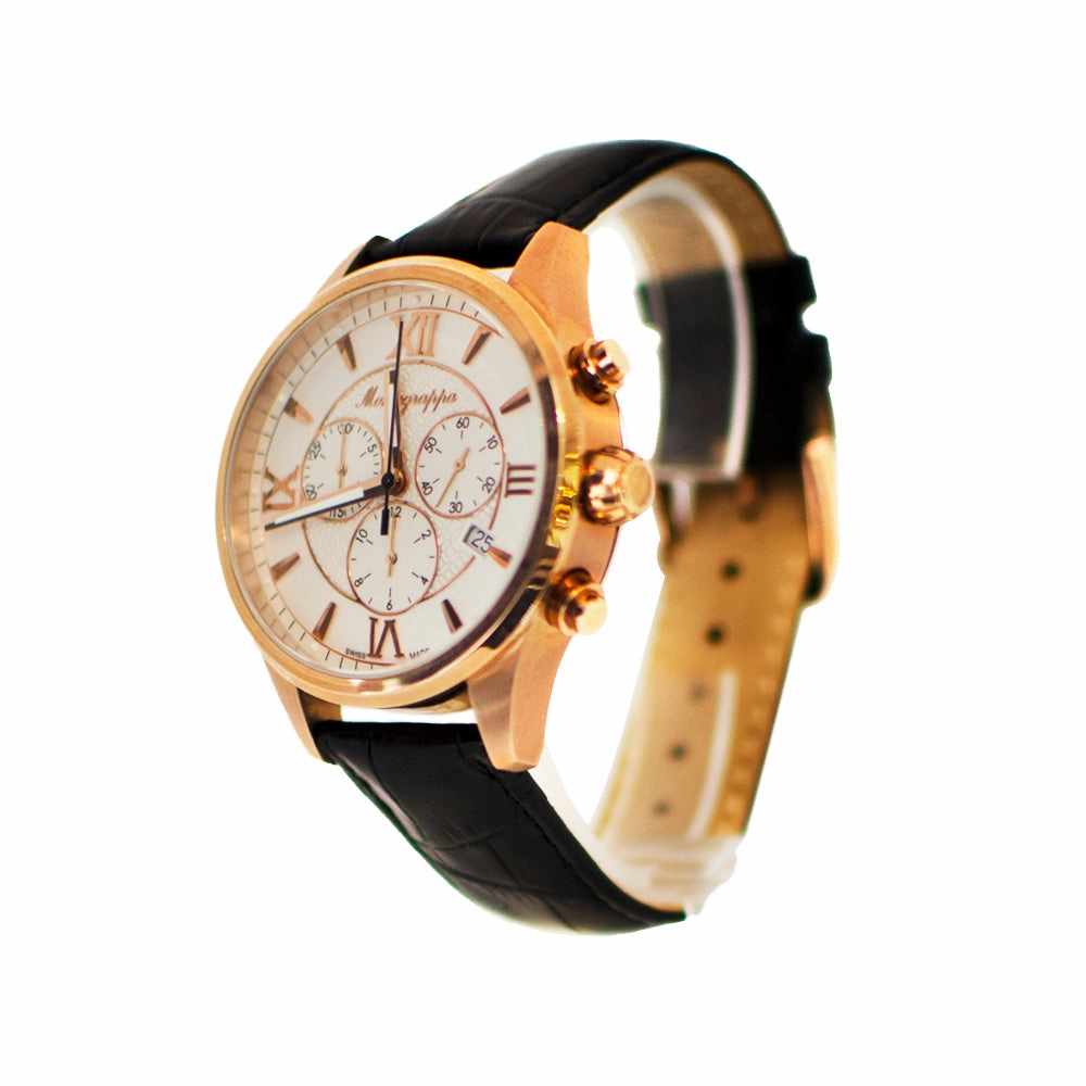 Montegrappa Fortuna Chronograph Rose Gold Pvd Watch