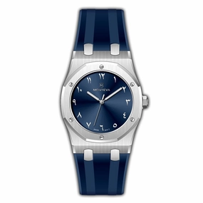 Monteva AP Gents Blue Dial Watch with Arabic Numerals and Blue Rubber Strap