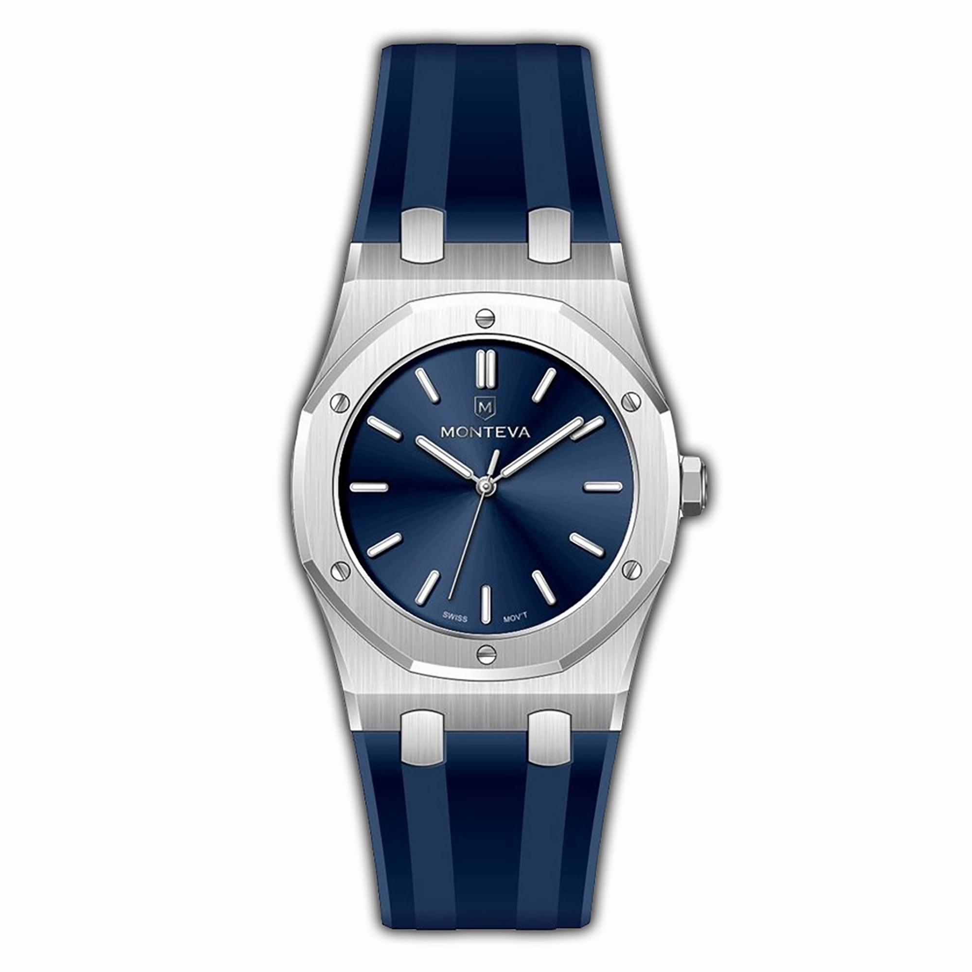 Monteva AP Gents Blue Dial Watch with Blue Dial and Rubber Strap