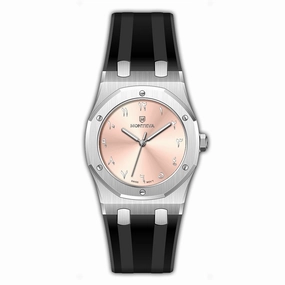 Monteva AP Gents Pink Dial Watch with Arabic Numerals and Black Rubber Strap