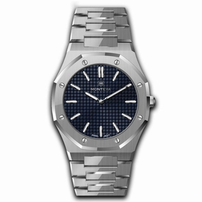 Monteva Gents Dark Blue Dial Watch with Metal Bracelet