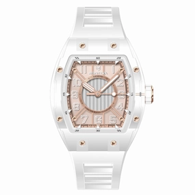 Monteva Oval Gents Watch with White Rubber Strap