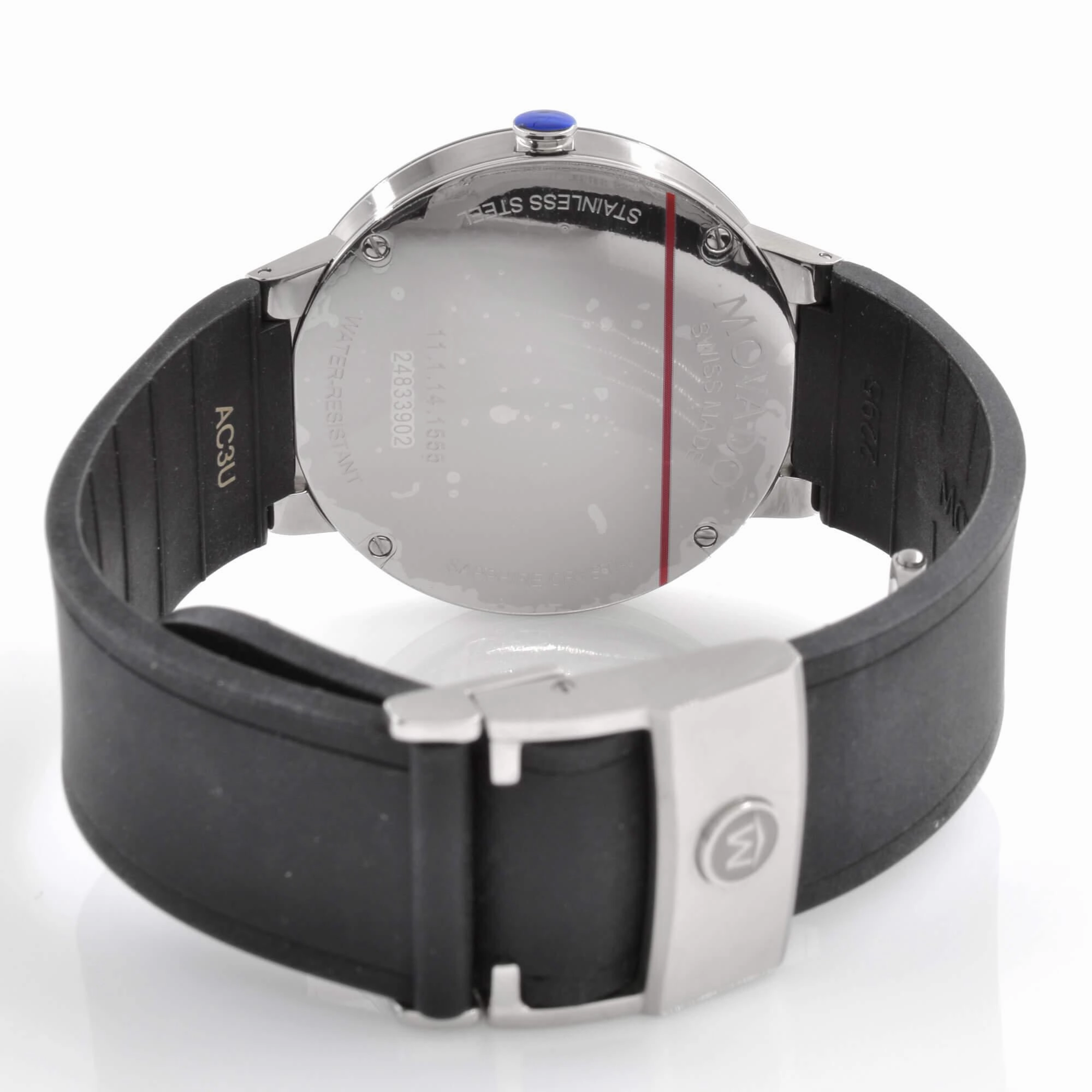 Movado Men's Quartz Watch - Sapphire Two Tone Case Black Bezel Rubber Strap | 0607406