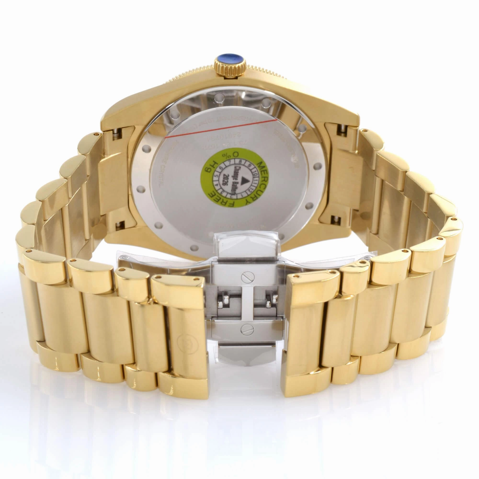 Movado Men's Quartz Watch - Sport Black Dial Yellow Gold Tone Bracelet | 0607436