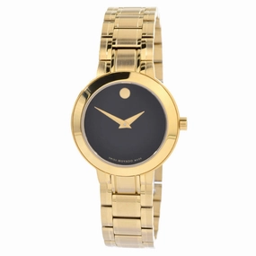 Movado Men's Quartz Watch - Stiri Black Dial Yellow Gold Bracelet | 0607282