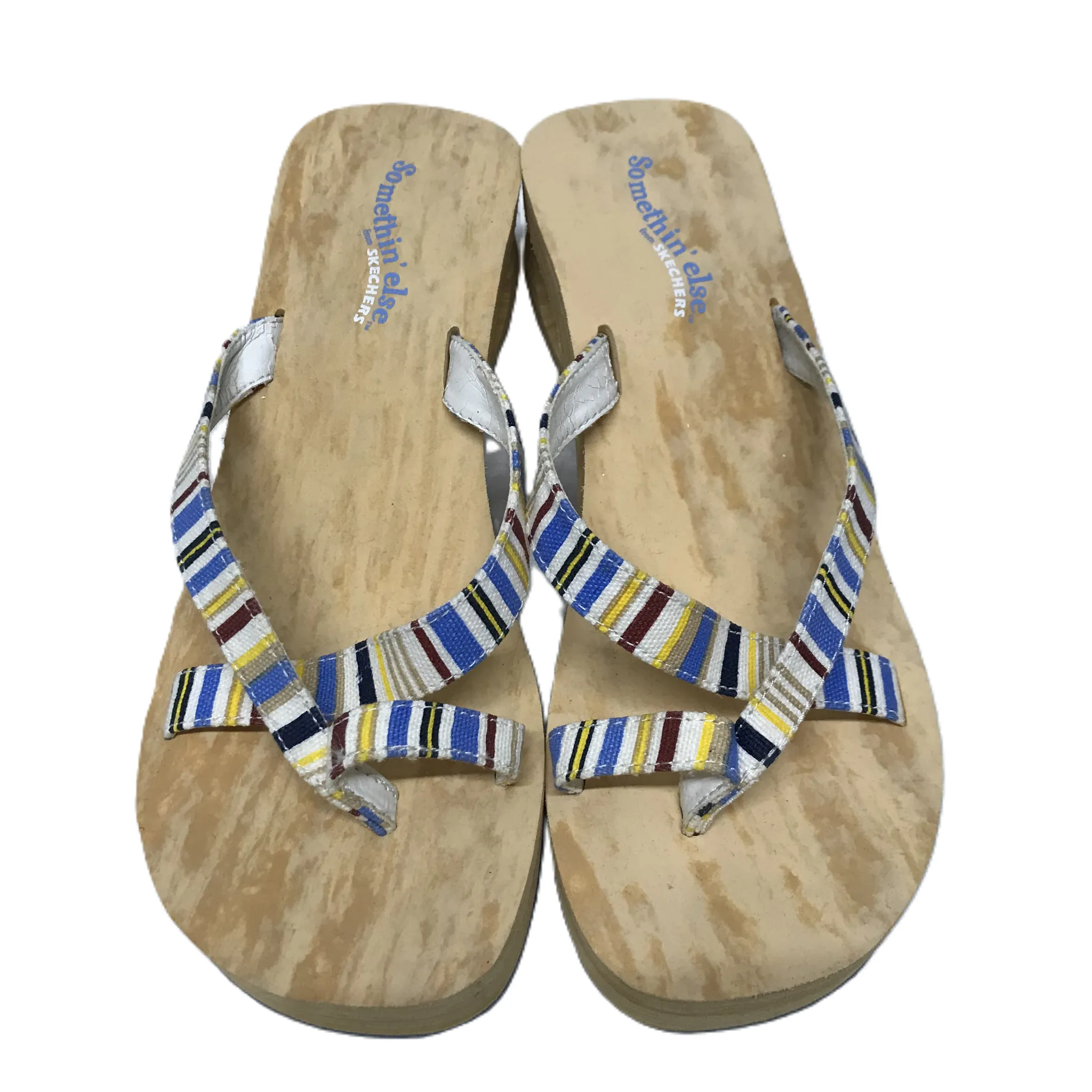 Multi-colored Sandals Heels Block By Skechers, Size: 9 skechers