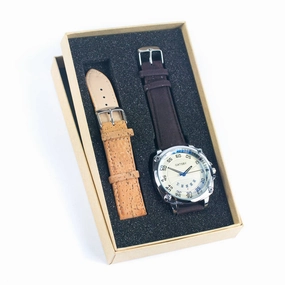 Natural Cork watch man  fashion Watch WA-408-BOXwith box