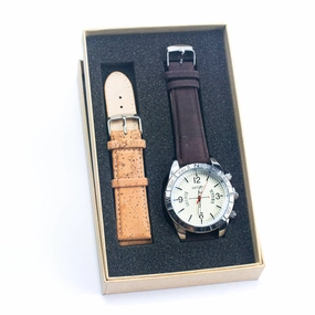 Natural Cork watch man fashion Watch WA-409-B-BOXwith box