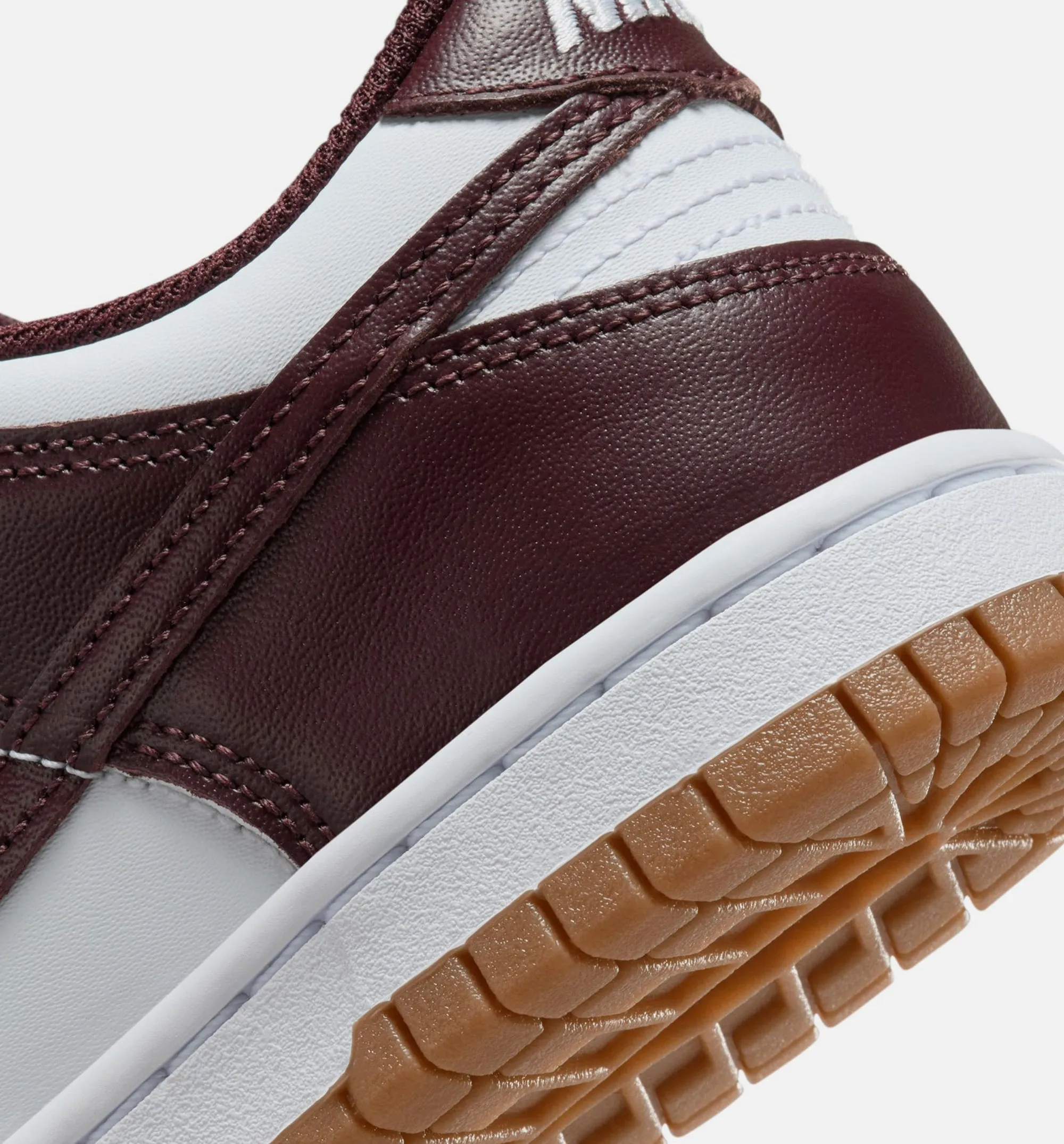 Nike Clothing Dunk Low Coffee Brown Grade School Lifestyle Shoe - White/Burgundy Crush/Gum Light Brown
