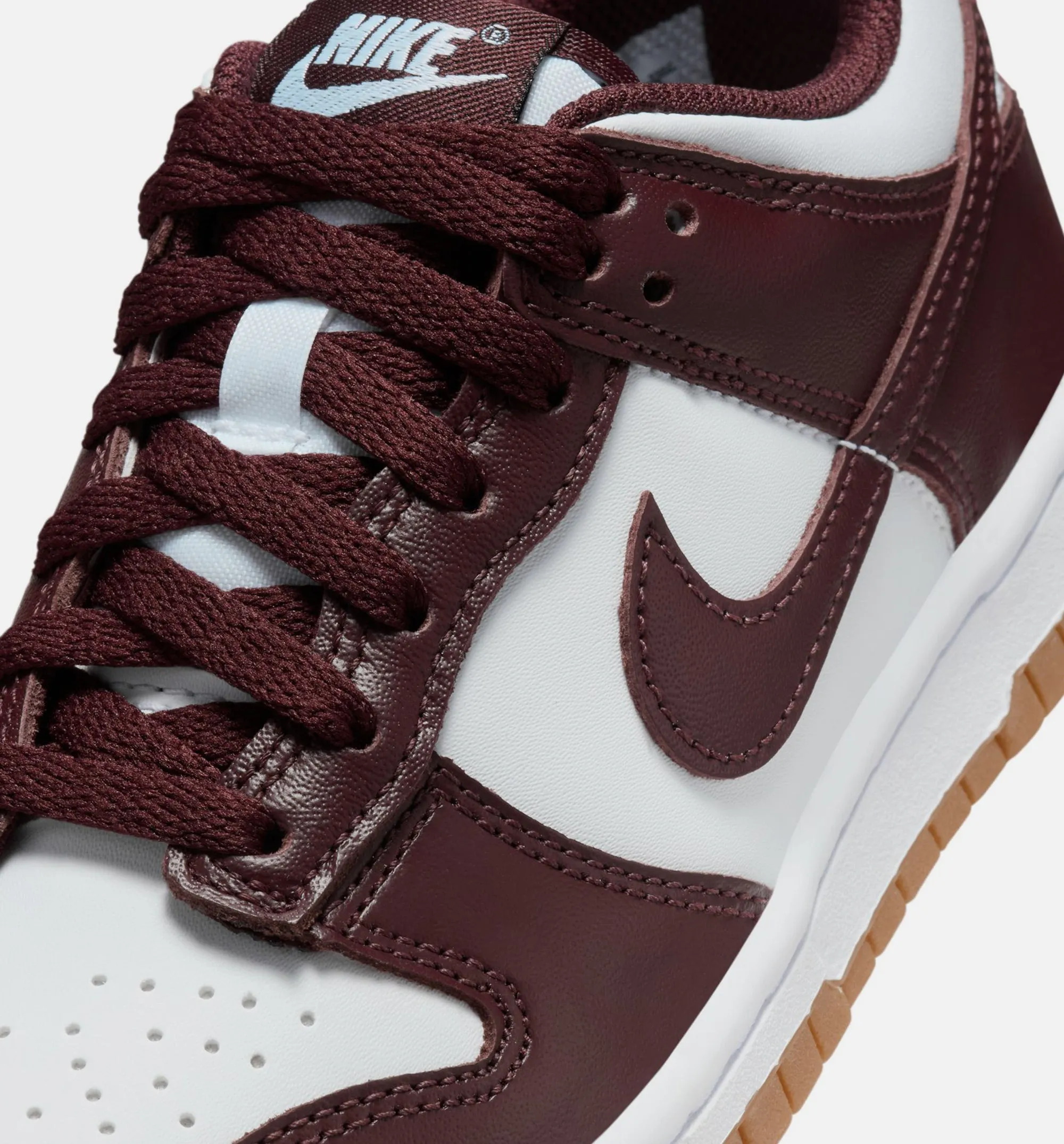 Nike Clothing Dunk Low Coffee Brown Grade School Lifestyle Shoe - White/Burgundy Crush/Gum Light Brown