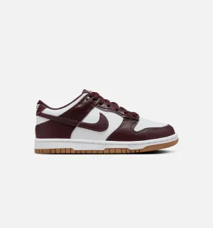 Nike Clothing Dunk Low Coffee Brown Grade School Lifestyle Shoe - White/Burgundy Crush/Gum Light Brown