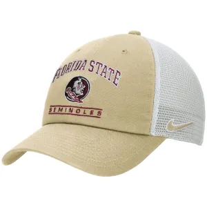Nike Florida State Seminoles/Seminole Logo Club Unstructured Adjustable Trucker Cap - Vegas Gold/White