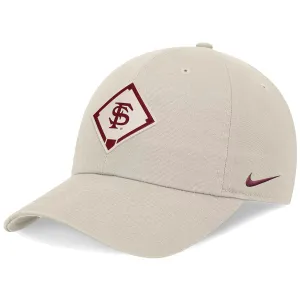 Nike Interlocking FS Baseball Diamond Design Adjustable Unstructured Club Cap - Natural Nike Hats