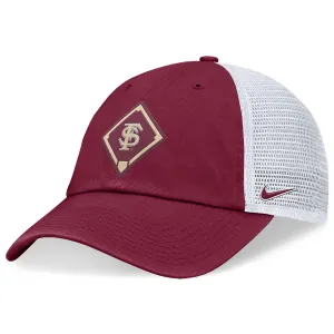Nike Interlocking FS Baseball Diamond Design Adjustable Unstructured Trucker - Garnet/White Nike Hats