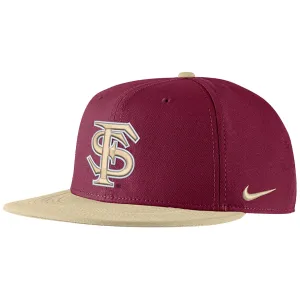 Nike Interlocking FS Logo Dri-fit True Fitted Baseball Cap - Garnet/Gold Nike Hats