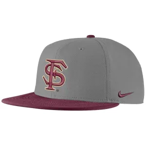 Nike Interlocking FS Logo Dri-fit True Fitted Baseball Cap - Grey/Garnet Nike Hats