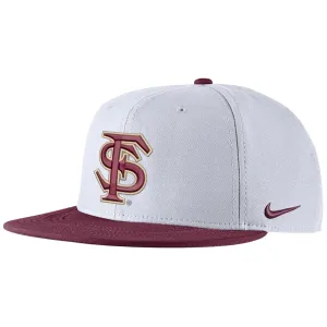 Nike Interlocking FS Logo Dri-fit True Fitted Baseball Cap - White/Garnet