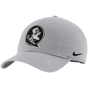 Nike Men's Seminole Logo Adjustable Dri-fit Club Unstructured Cap - Wolf Grey