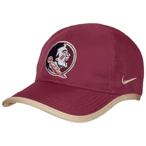 Nike Men's Seminole Logo Adjustable Dri-fit Unstructured Featherlight Club Cap - Garnet