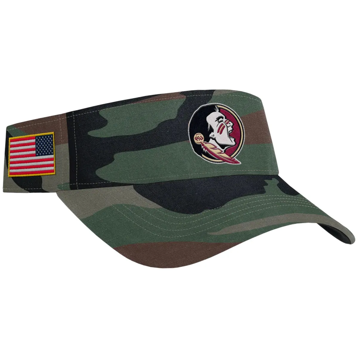 Nike Men's Seminole Logo Dri-fit Ace Adjustable Military Visor - Camo Nike Hats
