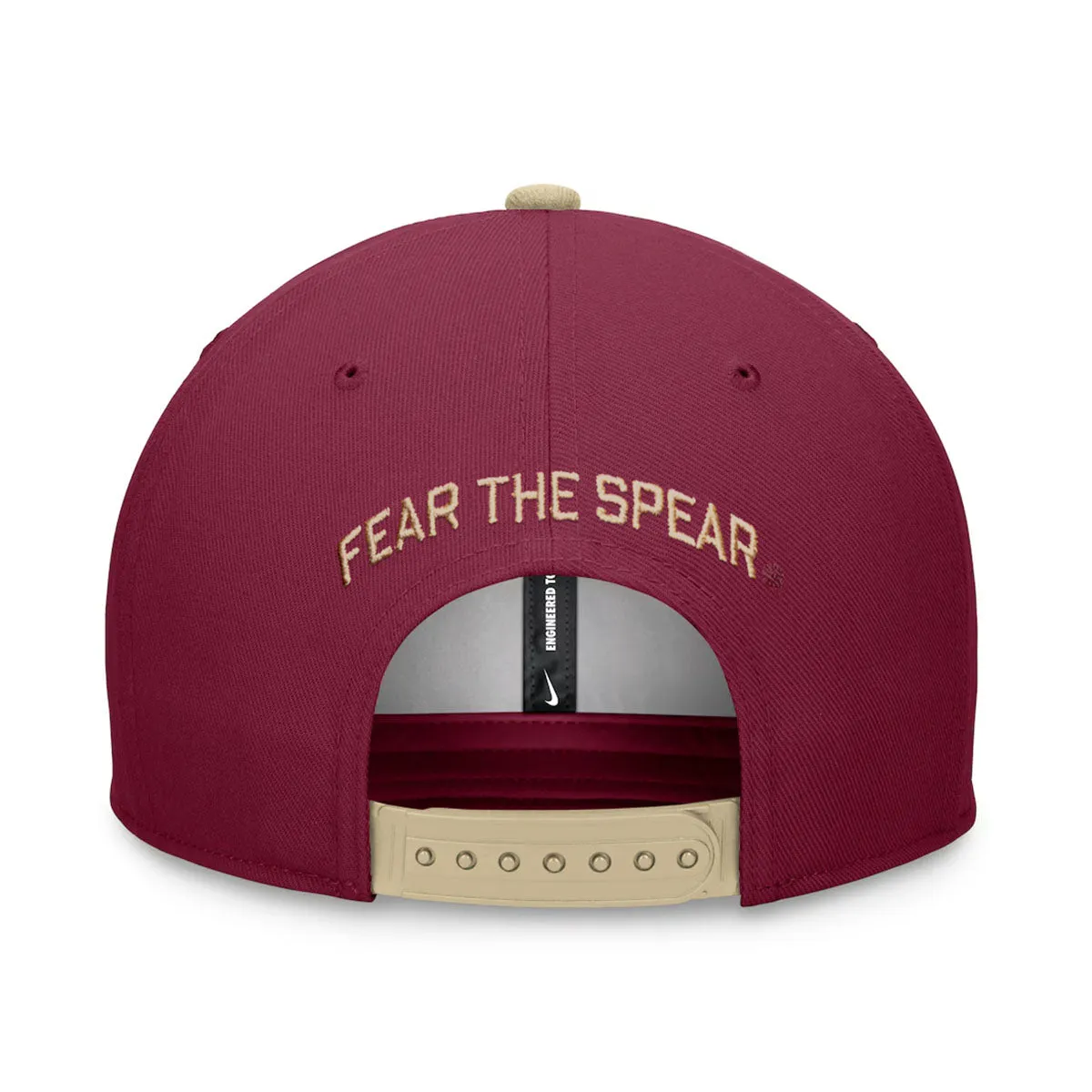 Nike Men's Seminole Logo Dri-fit Pro Structured Square Bill Snapback Cap - Garnet/Gold