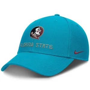 Nike Men's Seminole Logo/Florida State Adjustable Rise Cap - Turquoise Nike Hats