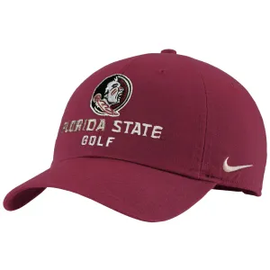 Nike Men's Seminole Logo/Florida State Golf Adjustable Club Cap - Garnet Nike Hats