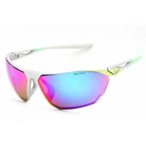 Nike Men's Sunglasses - Brushed Silver Plastic Sport Wraparound Frame | DC3407 011 Nike Sunglasses