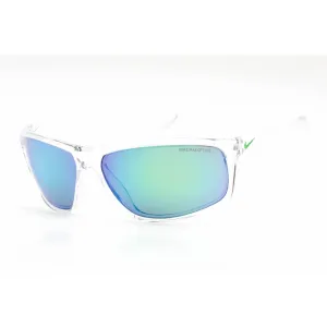 Nike Men's Sunglasses - Clear/Grey Plastic Frame Green Lens | ADRENALINE M EV1113 901 Nike Sunglasses