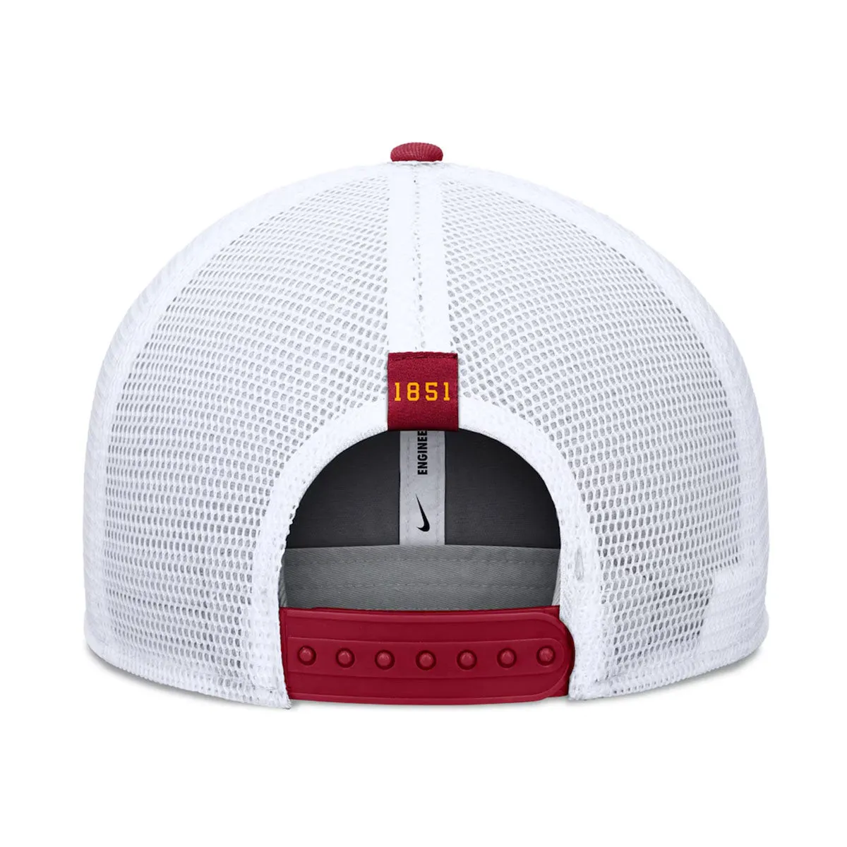 Nike Men's Vault Seminole Logo Dri-fit Pro Structured Square Bill Trucker Cap - Crimson/White Nike Hats