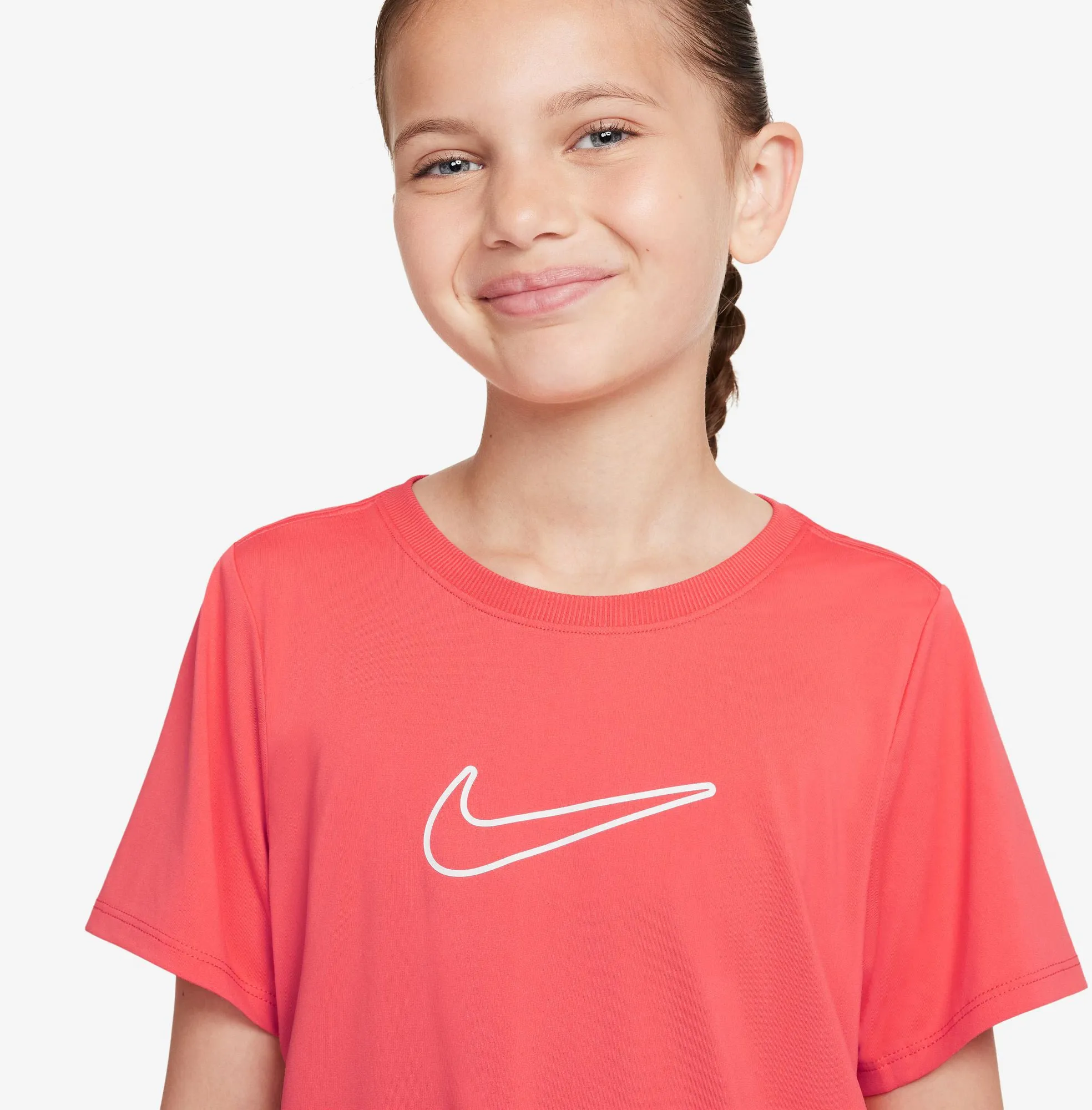 Nike One Fitted Big Kids Girls Dri-Fit Short Sleeve Top