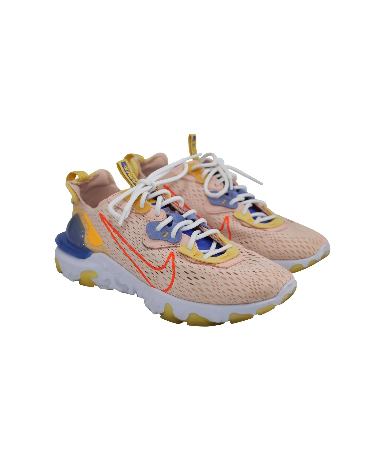 Nike React Vision Sneakers in Washed Cora/Sapphire-Laser/Orange-Hyper Crimson Synthetic