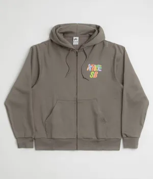 Nike SB Pool Airs Full Zip Hoodie - Cave Stone / White Nike SB Clothing